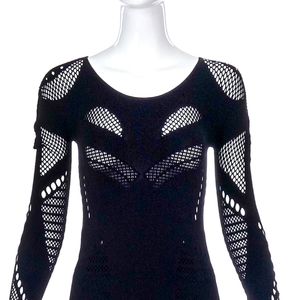 McQ Alexander McQueen fishnet cutout top